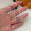 wholesale S925 Sterling Silver Plain Chain Sideways Necklace for Women, Light Luxury Layering Versatile DIY Pendant Foundation Chain Bamboo Link Chain-0-12