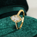 18K Gold Plated S925 Silver Heart Shaped Moissanite Ring with Halo Setting-0-0