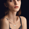 S925 Sterling Silver Butterfly Moissanite Layering Necklace-0-2