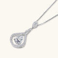 wholesale S925 Sterling Silver Cross-Border New High-Quality D Color Moissanite Necklace for Women, Advanced Sense of Dynamic Pendant Collarbone Chain-0-1