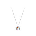 wholesale S925 Silver Water Drop Necklace, Simple and Versatile, Synthetic Gradient Moonstone Pendant Choker D4620-0-4