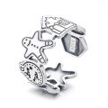 wholesale S925 Sterling Silver Korean-style Creative Gingerbread House Cute Trendy Adjustable Open Ring-0-4