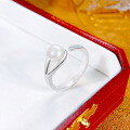 wholesale 925 Sterling Silver Ins French Elegant Natural Freshwater Pearl Ring Women Small Design Sense Openable Ring-0-2