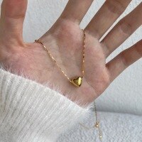 wholesale S925 Sterling Silver INS Style New Small and Chic Heart-shaped Fashion Versatile Design Pendant Necklace for Women, Ready to Ship-Silver DY190696-SS-NA 925 silver