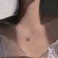 wholesale S925 Sterling Silver Full Diamond Letter H Necklace, Super Ethereal Niche Design High-End Sense Luxury Minimalist Collarbone Chain-0-2