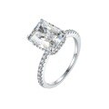 wholesale S925 Silver 4 Carat 8*10mm Rectangle Moissanite Ring for Cross-Border Trade Hot Sale Direct from Source Manufacturer-0-4