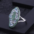 wholesale S925 Silver Italian Artisan Designer Ring Vintage Luxe Natural Topaz Gemstone-0-1