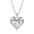 wholesale 925 Silver Heart Jewelry Necklace for Women, Cross-border Jewelry Heart-shaped Pendant Necklace, Pure Silver Accessories, Light Luxury Wholesale-0-0
