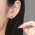 S925 Sterling Silver Moissanite Mini Pearl Flower Earrings Wholesale-0-2