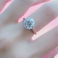 wholesale S925 Sterling Silver 10mm White Ice Flower Cut Diamond-Look Wedding Ring for Women Classic Band-0-1