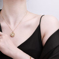 Gold-Plated New Chinese Style Eight Treasures Compass Necklace-0-2