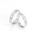 wholesale S925 Sterling Silver Qixi Valentine's Day Roman Time Couple Rings, Minimalist Luxury Niche High-End Matching Bands for Men and Women-0-4