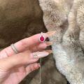 wholesale S925 Sterling Silver Vermilion Tear Ruby Drop Pendant Necklace, Elegant and Brightening Eye-catching Light Luxury Design Women's Collarbone Chain-0-2