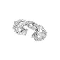 wholesale S925 Sterling Silver 3105 Knot Twist Ring for Women, Minimalist Style, Small and Unique Interwoven Openwork Design Adjustable Finger Ring-Platinum [No. 16/Adjustable] Opening adjustable