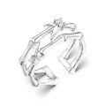 wholesale 925 Silver Bamboo Rhyme Autumn Winter New Ring for Women, High-end Double-layer Openable Silver Ring in Neo-Chinese Style for Wholesale-0-4
