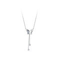 wholesale S925 silver butterfly tassel necklace for women with white mother-of-pearl-0-4