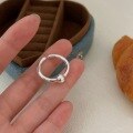 wholesale S925 Sterling Silver Round Ballpoint Ring Women Korean New Style Simple Fashion Elegant Versatile Ring High-end Sense-0-5
