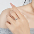 S925 Sterling Silver 1-Carat Moissanite Women's Crossed Heart Wedding Ring for Cross-Border Live Streams-0-2
