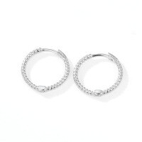 wholesale Sterling Silver Minimalist Geometric Twisted Hoop Earrings with Latch Back, Small and Niche Design, Versatile and Trendy-Platinum inner diameter 12mm