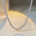 wholesale S925 Sterling Silver Women's Necklace Choker Chain Simple Cross Chain Twist Chain Pearl Chain Wholesale-0-7