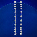 wholesale S925 Silver Simulated Diamond Ear Threads for Women, European and American Style Linear Diamond Earrings-0-1