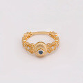 wholesale S925 silver plated 14k gold with French vintage lace design ruby/sapphire ring-0-3