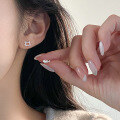 wholesale S925 Sterling Silver Fresh Sweet Ins Style Niche Design Exquisite Cat Fishbone Ear Studs M06295-0-1