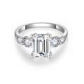 wholesale 18k Gold Plated S925 Silver 3 Carat Moissanite Five-Stone Ring, Small Design Engagement for Women-0-9