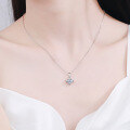 wholesale PT950 platinum-plated S925 silver square moissanite pendant necklace for women, Valentine's Day gift-0-3