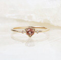 wholesale 9K Gold Japanese Minimalist Niche-style Morganite and White Zircon Ring, Spring New Collection-0-0