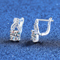 S925 Sterling Silver Moissanite Cross Infinity Love Tassel Earrings Wholesale-0-0
