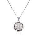 wholesale S925 silver rhinestone minimalist fashion pendant, Korean-style round drip enamel necklace for women-0-4