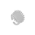 wholesale S925 Sterling Silver 598 Niche Design Minimalist Versatile Simple Sunflower Open Adjustable Ring for Women-0-5