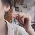wholesale S925 Sterling Silver Korean-style Elegant Streamer Design Long Layered Tassel Versatile Lady Earrings-0-3