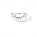 wholesale 14K gold-plated 925 silver OL minimalist style natural freshwater pearl women's ring classic versatile geometric design-0-1