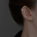wholesale S925 Sterling Silver No-piercing Ear Cuffs For Women, Ins Minimalist Style, Small Unique Design, Elegant And Simple Double-layer Cross Ear Cartilage Clips-0-1