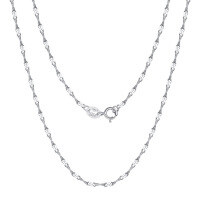 wholesale S925 Sterling Silver 15mm Pig Nose Collarbone Chain Ins Niche Necklace Cross-border Wholesale Minimalist March New Arrival-40cm platinum-plated pig nose necklace, approximately 1.29g