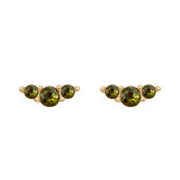 wholesale S925 Sterling Silver Cross-border Piercing Helix Ear Stud Ins Advanced Sense Colored Zircon Flat Back Ear Pin Women-Olive Green &gt; Platinum - Short and Thin (1.0*6m) - Single
