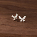 wholesale S925 Sterling Silver Adorable Sweet Girly Elegant Petite Striped Butterfly Stud Earrings M05854-0-4
