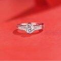 18K Gold-Plated Sterling Silver 6-Claw Cross-Border 925 Moissanite Ring-0-2