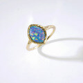 wholesale Gold Plated 925 Silver, Dunli Jewelry New Ins Style Synthetic Opal Women's Ring Source Factory Wholesale-0-4