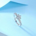 925 Silver Moissanite Honeycomb Ring Block Exquisite High-End Sweet Gift-0-2