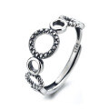 wholesale S925 Sterling Silver Korean-style Pig Nose Individual Circle Link Fashion Trend Street Style Open Ring-0-6