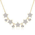 S925 Sterling Silver Moissanite Star Necklace, Sweet and Edgy Ins Style for Commuting-0-3