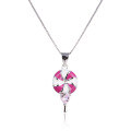 wholesale S925 Sterling Silver Korean and Japanese Style Fashion Fresh and Delicate Collarbone Necklace with Drip Glaze Creative Cute Lollipop Pendant for Women-0-4
