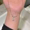 wholesale S925 Sterling Silver Mermaid's Tear Drop Zircon Necklace Korean Minimalist Style Small and Exquisite Delicate Luxury Versatile Collarbone Chain-0-4