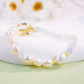 wholesale S925 Sterling Silver Natural Aquamarine Freshwater Pearl Bracelet, High-End Sense Light Luxury Beaded Bracelet for Women, Skin-Whitening Hand Accessory-0-1