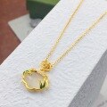 wholesale S925 Sterling Silver Bamboo Leaf Agate Ruyi Lock Necklace, Fashionable New Style High-End Sense National Trend Temperament Collarbone Chain-0-1