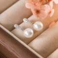wholesale S925 Sterling Silver Ins Style Diamond-Inlaid Teardrop Synthetic Pearl Earrings, Small and Chic Design Sense Ornament M05101-0-2