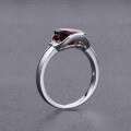 wholesale S925 Silver Natural Red Garnet Ring Fashionably Light Luxury Design Set with Natural Gemstones-0-2